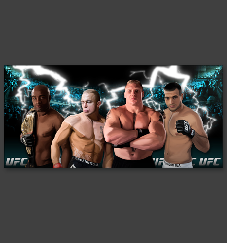 Print, Illustration, Digital Painting: UFC Champions Digital Painting