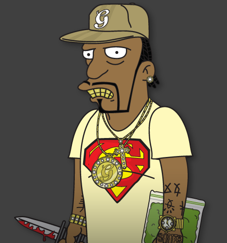 Illustration, Print, Character Design: Young Buck