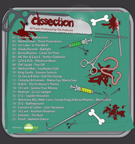 Print, Illustration: The Professor Presents...Dissection Album Cover (Back)