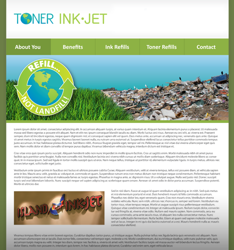 Web Design, Illustration, Photo Manipulation: Toner Ink Website Design